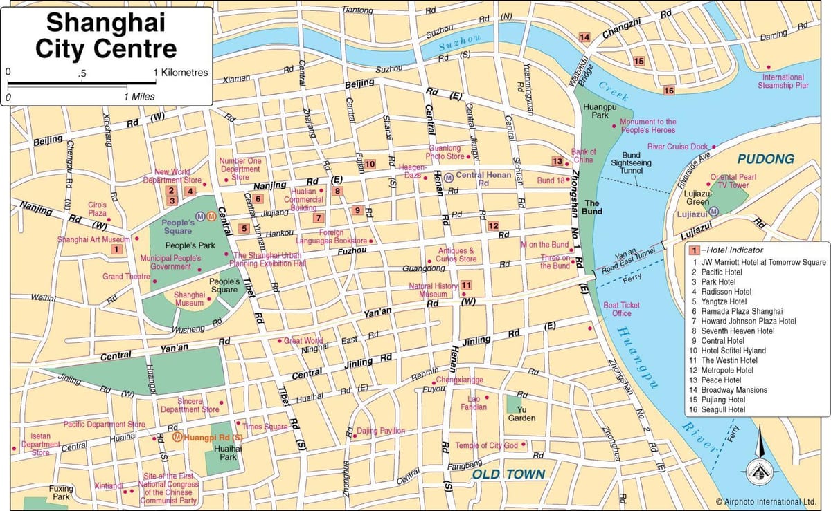 上海徒步旅游地图