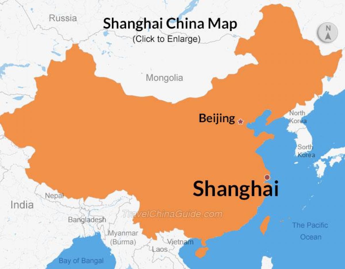 上海 在中国地图上