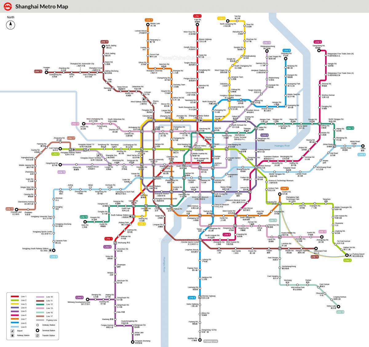 上海地铁站地图